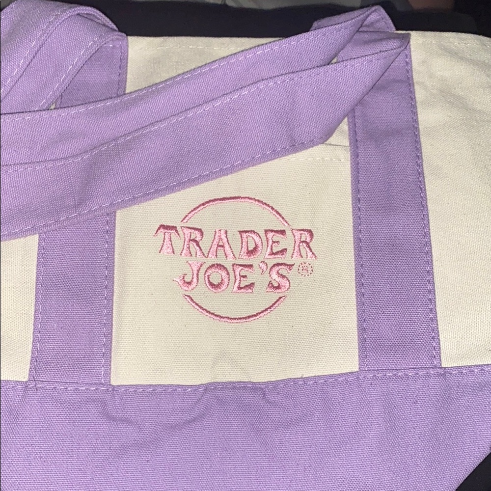 TJ Purple and Cream Tote Bag